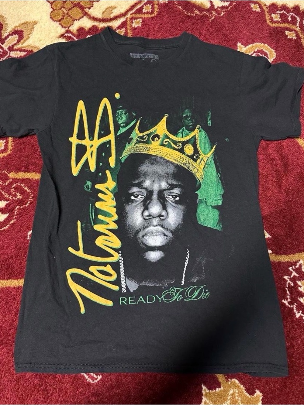 Fashion Nova Black Graphic Tee with Yellow and Green Print